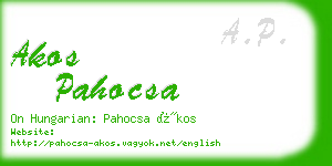 akos pahocsa business card